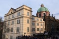 The Church of St. Francis of Assisi (or St. FrantiÃÂ¡ek SerafÃÂ­nskÃÂ½) is situated in Prague on KÃâ¢iÃÂ¾ovnickÃÂ©m square, Prague, Royalty Free Stock Photo